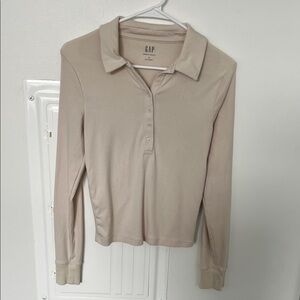 GAP Women's Beige Button Down Shirt